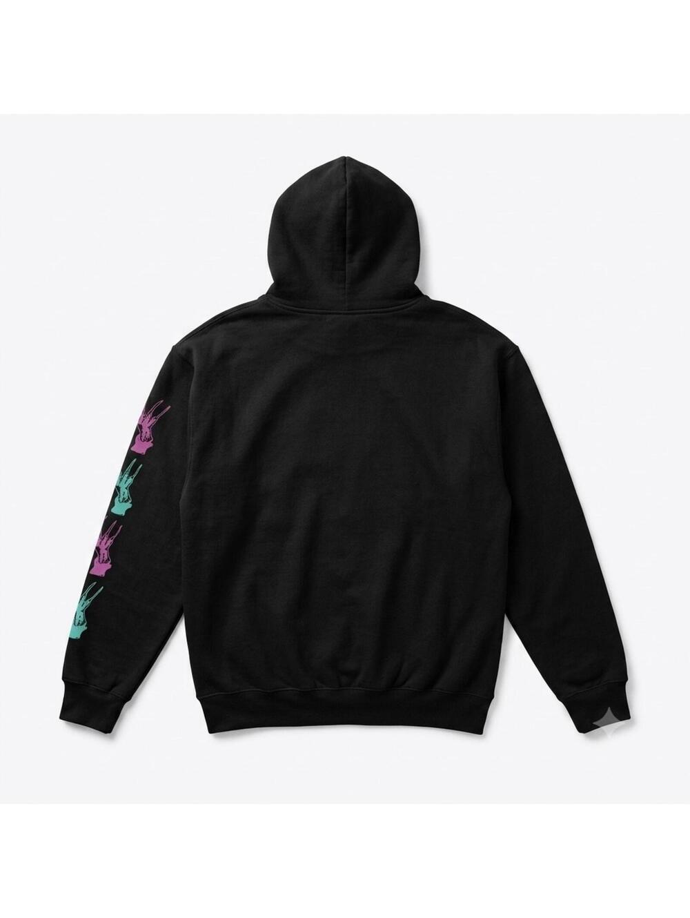 Nightmare On Elm Street Freddy Krueger Hoodie Mens Pullover Sweatshirt Black XL - Picture 2 of 2